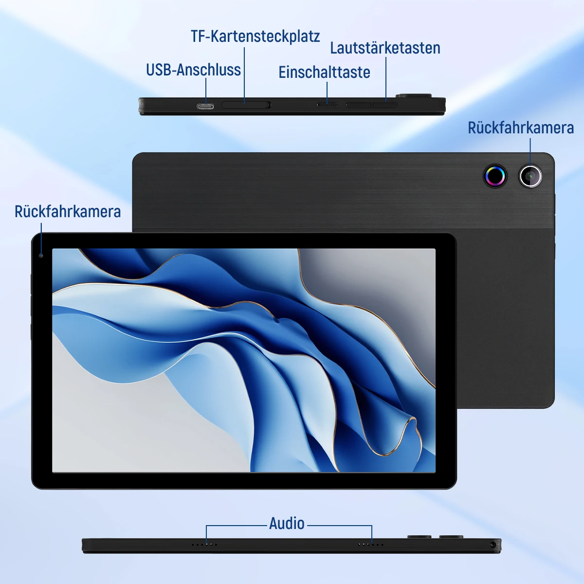 URAO 10.36 Inch Octa-Core Tablet Android 14,16GB RAM 128GB ROM 1280*800 HD LCD Tablet PC Dual Camera TF Card Expand 1TB 5000mAh WIFI Learning Entertainment Tablet