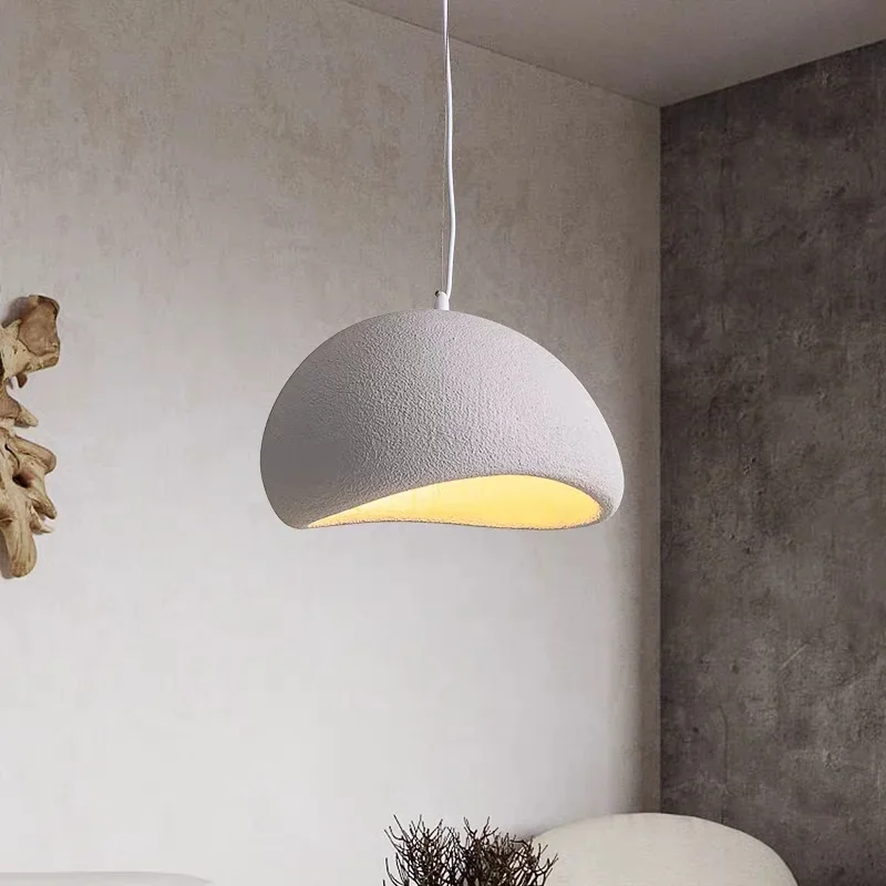 Nordic Wabi Sabi Style Led E27 żyrandol połysk jadalnia sypialnia Hanghing Home Decor Bar Loft wisiorek oprawy lampa kuchenna — 2