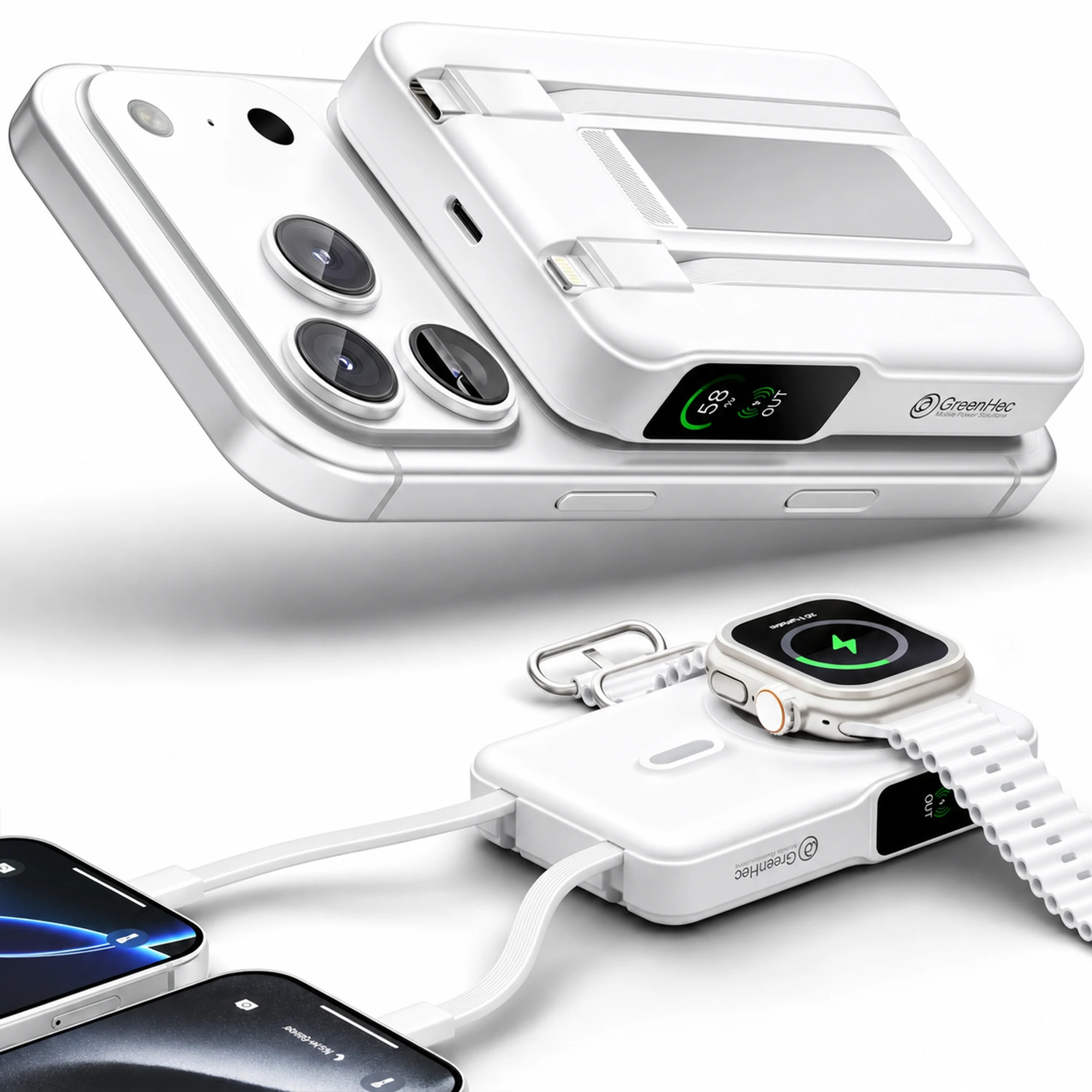 Powerbank Magnetisch Wireless Power Bank Akku Induktiv Samsung Slim Stand
