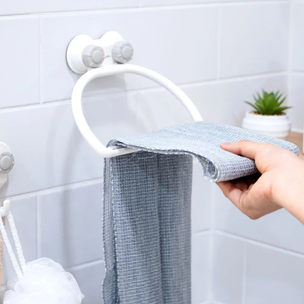 [Made in Korea]Changshin Living No-Drill Round Towel Holder (GEL PAD) modern space-saving versatile