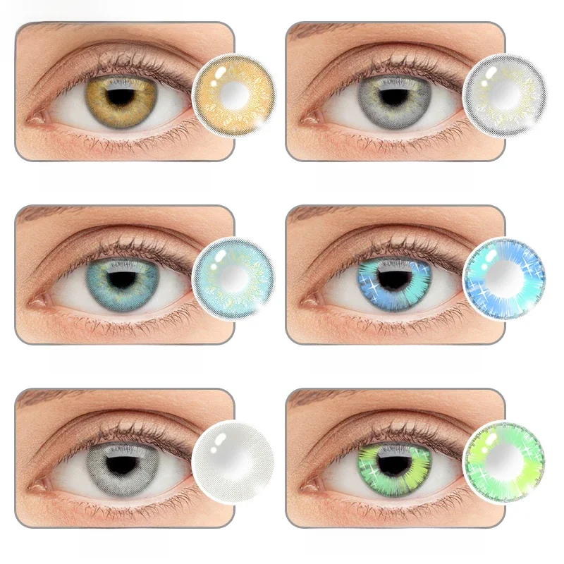 Lentilles de Contact Colorées avec Dioptries Graduées, Accessoire Cosmétique Hydrophile pour Myopie, 2 Pièces