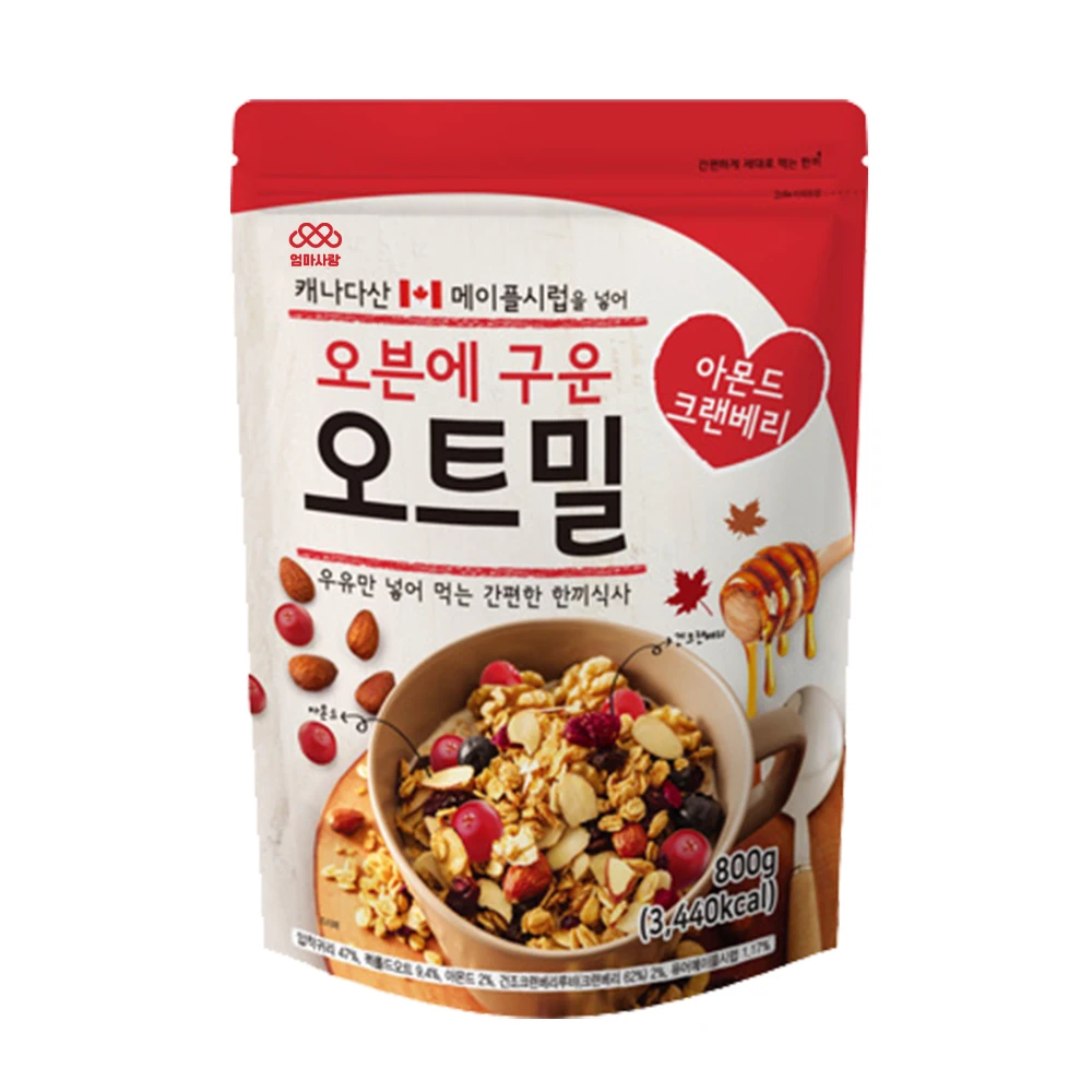 엄마사랑 오븐에 구운 오트밀 아몬드 크랜베리 800g