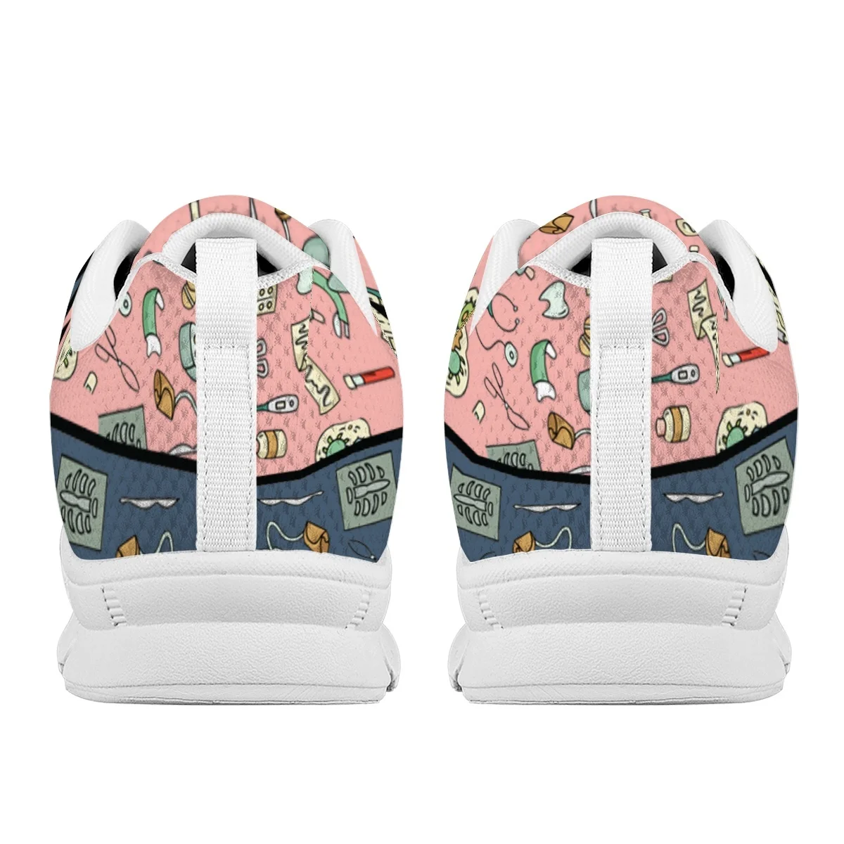 INSTANTARTS Female Comfort Nurse Shoes Medical EMT Assistant Pattern Women's Running Sneakers Breathable Light Walking Tennis