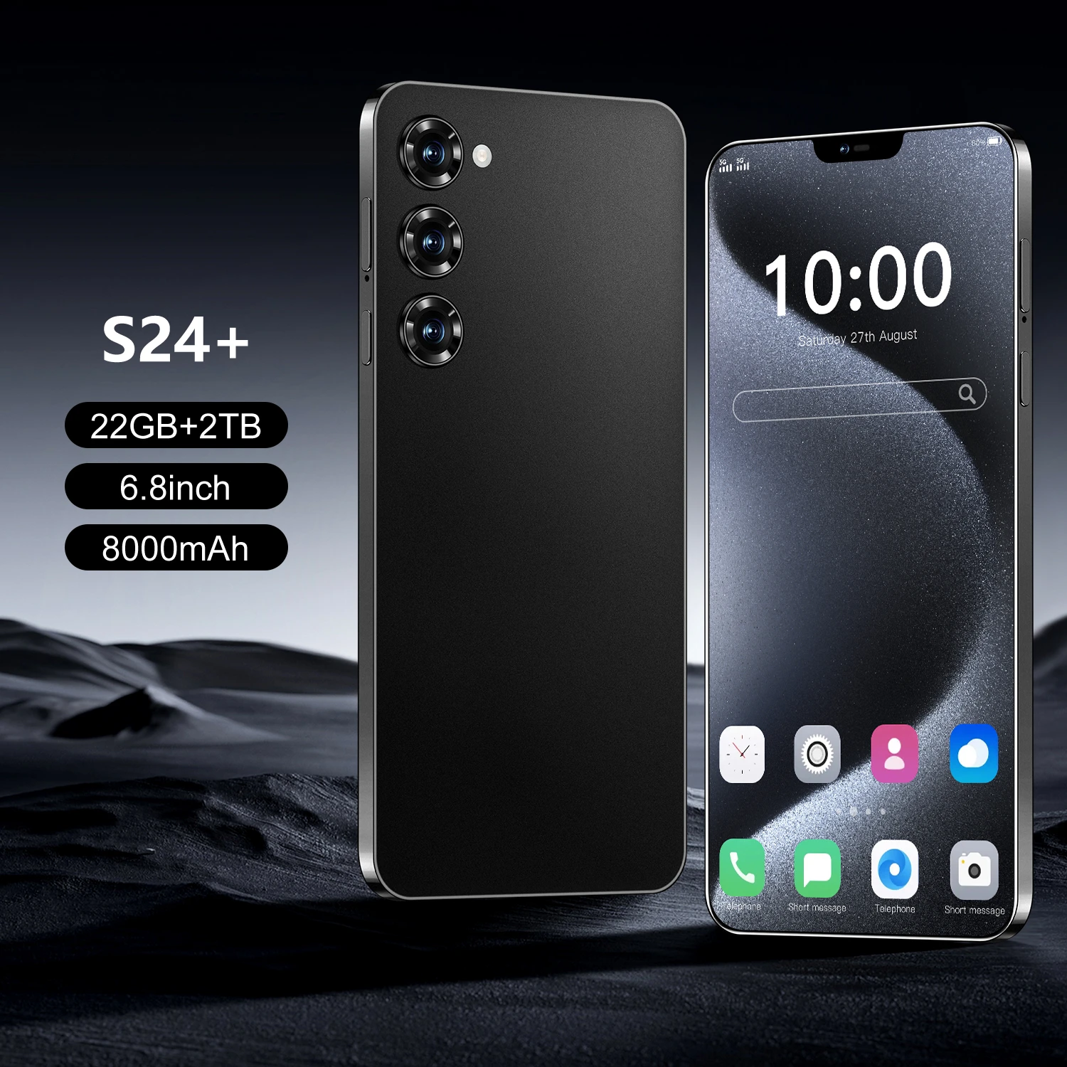 New S24 Smartphone Global Version 6.8'' Original 22G+2T Dual SIM 50MP+108MP Fingerprint Unlocked 8000mAh  Mobile Phone