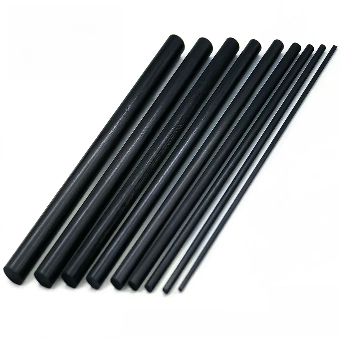 Wędka z włókna węglowego 2~5Pcs 50cm Zestaw naprawczy wędki RC Samolot Kite Skeleton Ręcznie robiony stojak namiotowy DIY Craft Matte Black 0.5~12mm — zdjęcie 2
