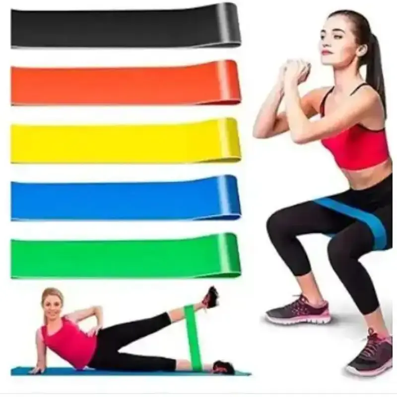 Kit 5 Elastic Bands Mini Bands Exercise Resistance Belt