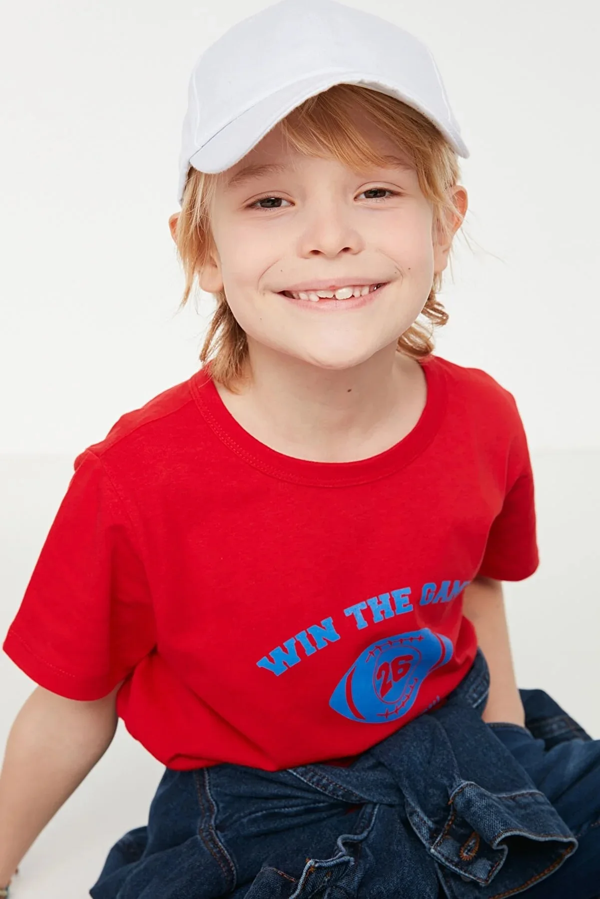 Kaus Rajutan Anak Laki-laki Motif Merah