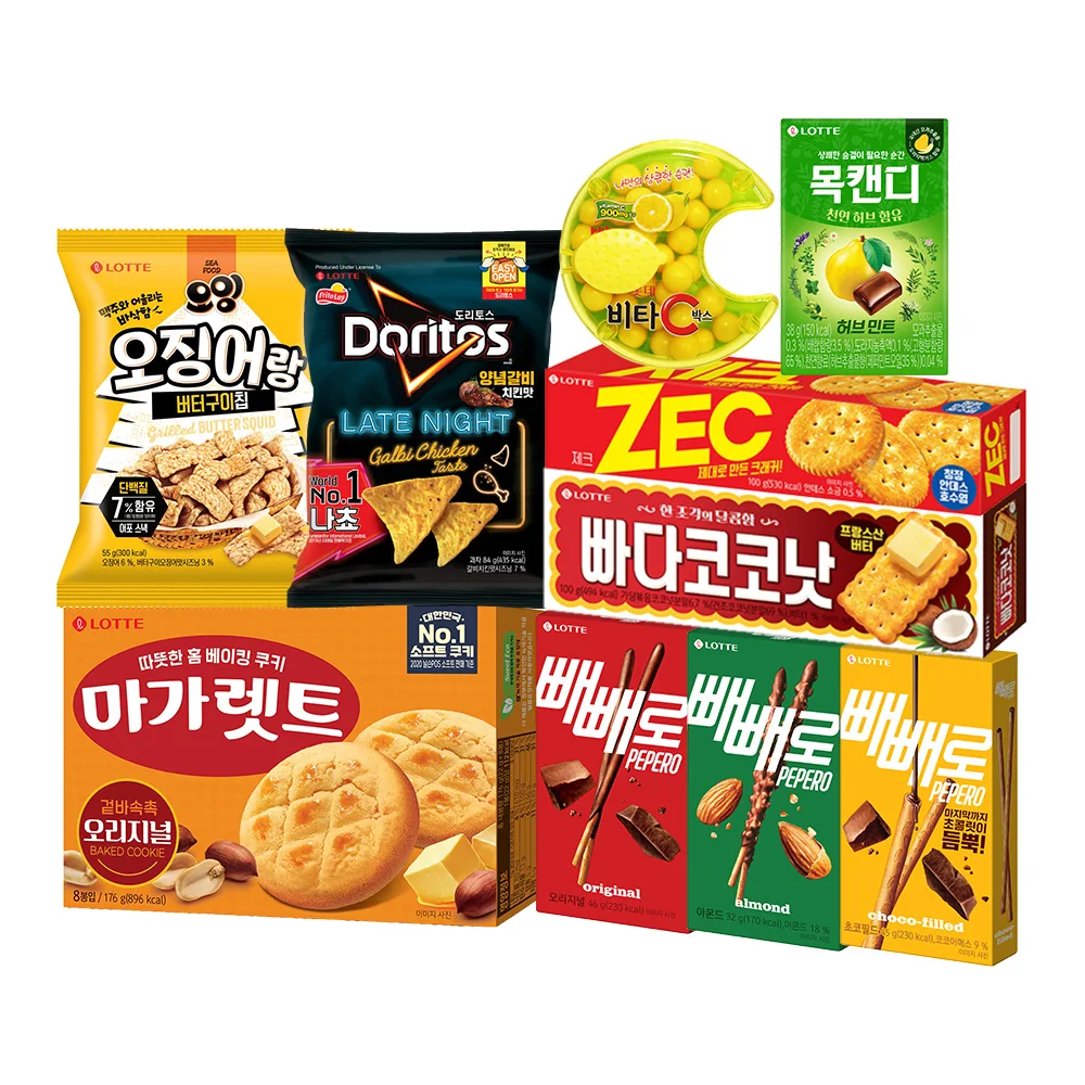 Lotte Well Food 10 Comprehensive Gift Set Margaret Pepero Doritos Oing Papa Coco Natak Jeck Neck Candy Vita C Park S