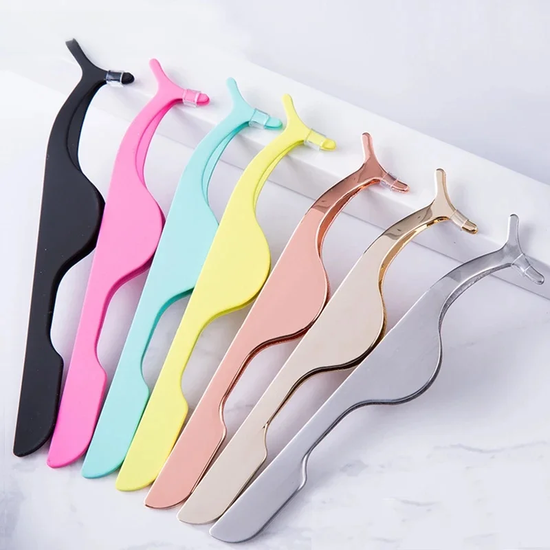 OKAYLASH pince à faux cils en acier inoxydable or Rose Extension de faux cils pince applicateur multicolore marque privée