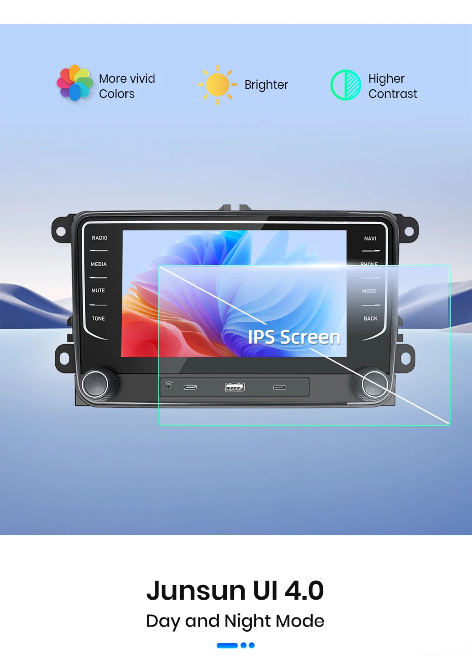 Junsun 7 "9" 10 "CarPlay Android Autoradio für Volkswagen VW Golf Passat JETTA Skoda SEAT Auto Intelligentes System 2din GPS Autoradio – Detail 15