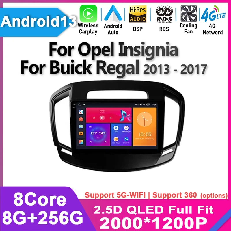 

For Opel Insignia For Buick Regal 2013 - 2017 Android 12 Car Radio Multimedia Video Player Navigation No 2din 2 din DVD