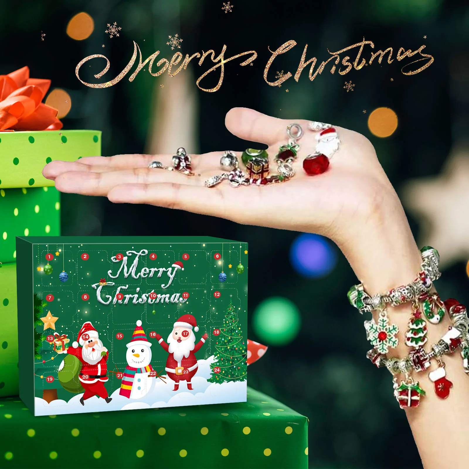 

Advent Christmas Calendar Bracelet Jewelry Diy Blind Box 24 Days Christmas Gift Advent Calendar For Girls