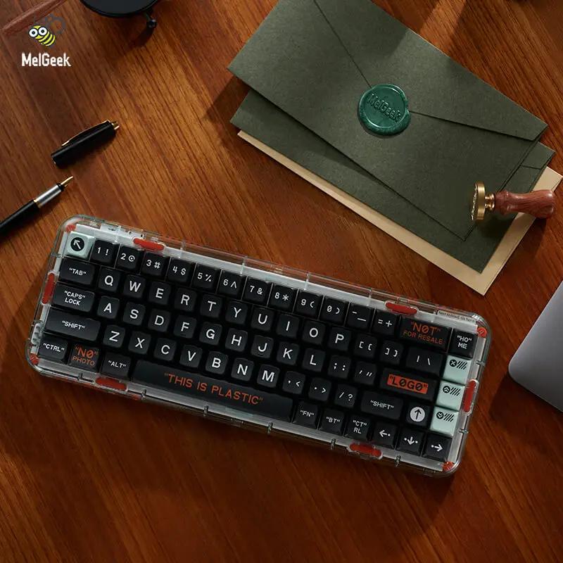 MelGeek Mojo68 Plastic Advance See-through Custom Programmable Mechanical Keyboard Hotswappable Bluetooth