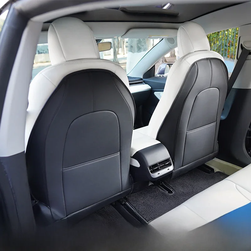 Pour Tesla modèle 3 modèle Y siège dos coup de pied protecteur siège arrière coup de pied tapis pour enfants Extra organisateur poche