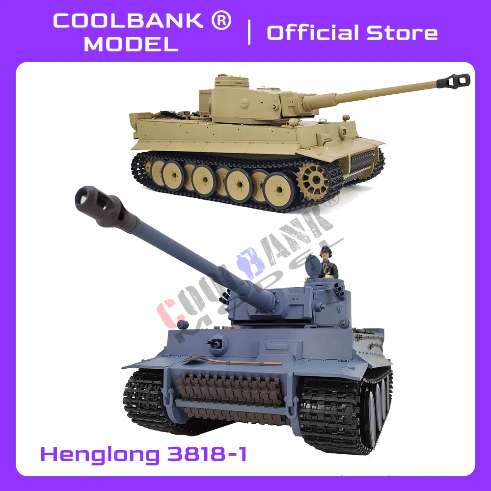 Coolbank RC Tank 1:16 Skala 2,4 GHz Zdalnie sterowany niemiecki tygrys I Szary Model czołgu Pojazdy wojskowe Zabawki wojskowe Chłopcy henglong 3818