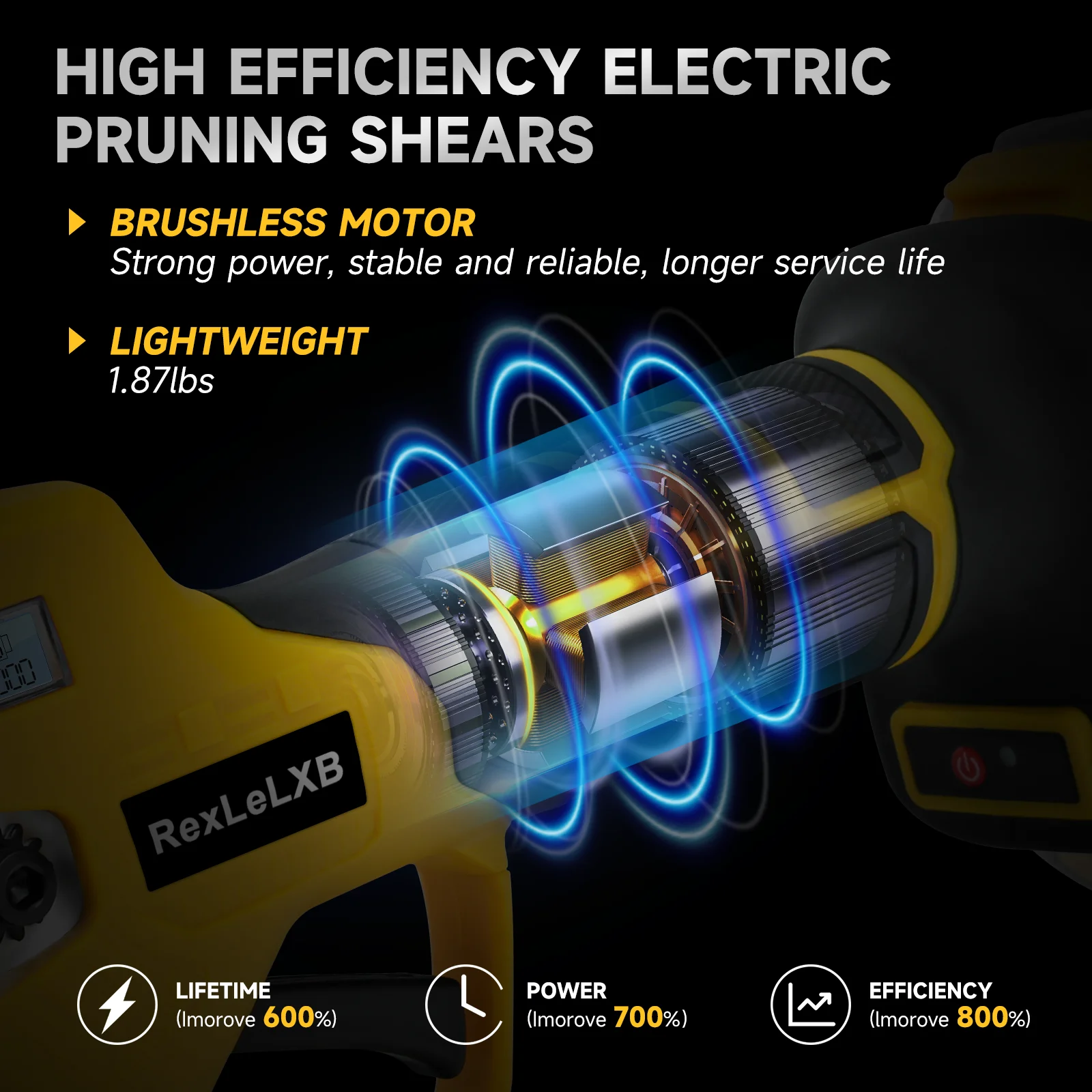 Imagem -04 - Brushless Elétrica Tesoura de Poda Modos Tesoura sem Fio Ajustável Poda Ramo para Dewalt Bateria 20v 2030 mm sem Bateria