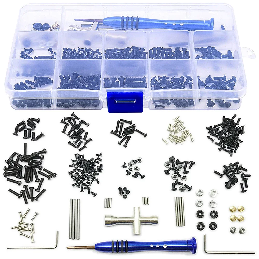Kit d'outils et de vis pour voiture RC, 316 pièces, boîte de vis M2 M2.5 M3, fournitures de réparation pour Wltoys 1/14 144001 Accessoires de voiture RC