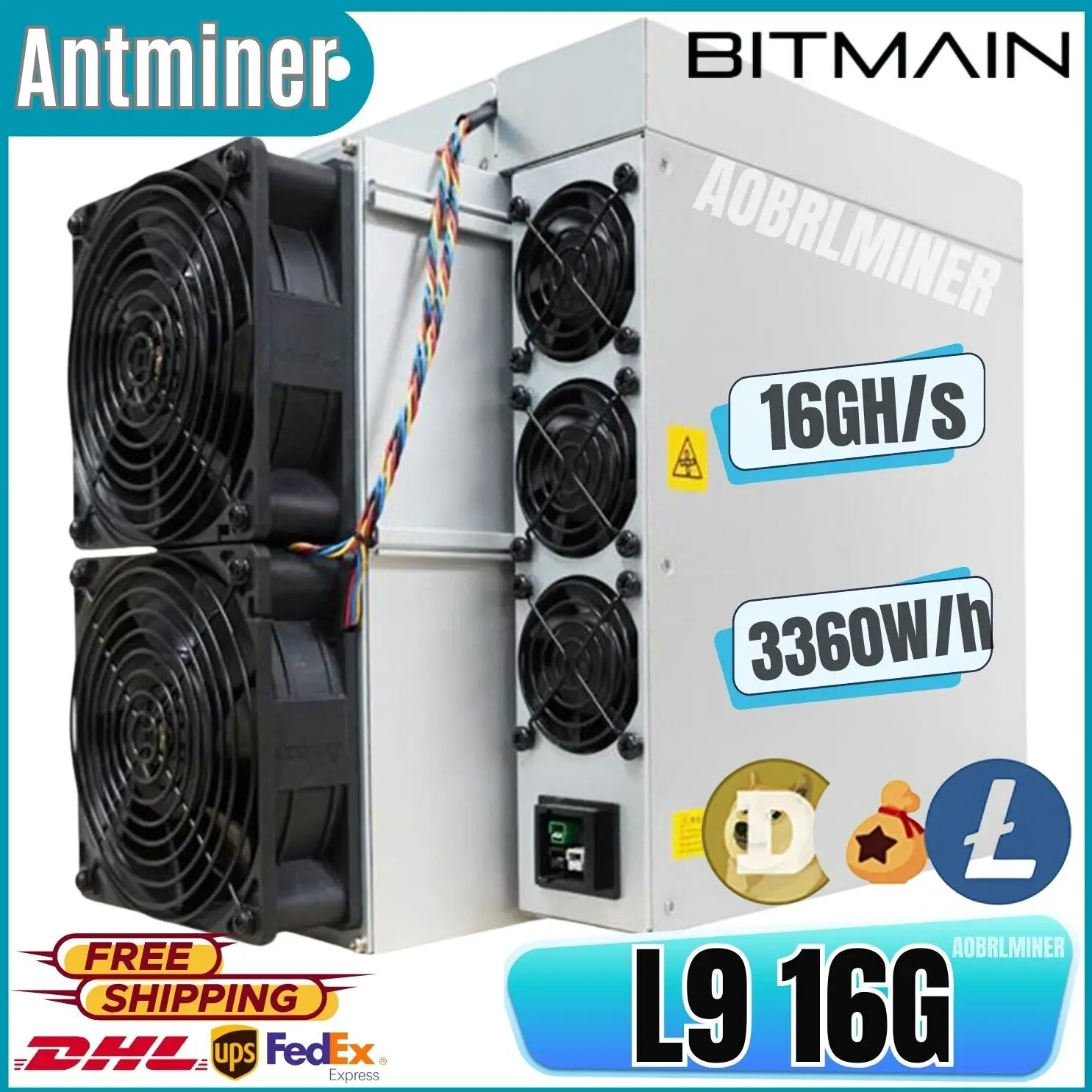 AB BUY 2 GET 1  FREE BITMAIN Antminer L9 16GH/S 3360W LTC & DOGE Coin Miner In Stock - Ships from USA