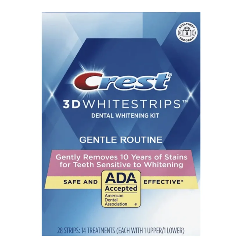 CREST-KIT de blanqueamiento dental de rutina suave, tiras de higiene bucal profesionales originales 3D, 1 caja, 14 bolsas