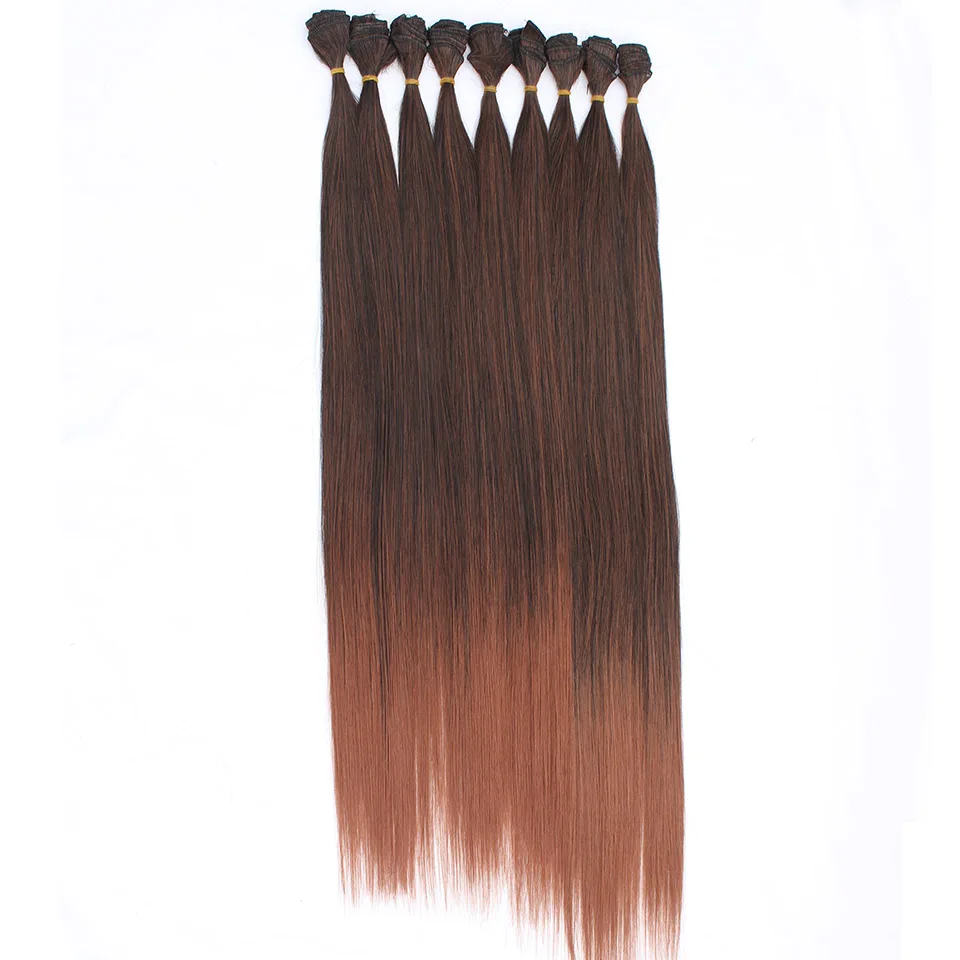 

9 шт./лот, 300 г, термостойкие био прямые пучки волос T1B/30, синтетические волосы для наращивания, прямые пучки волос, косплей для женщин