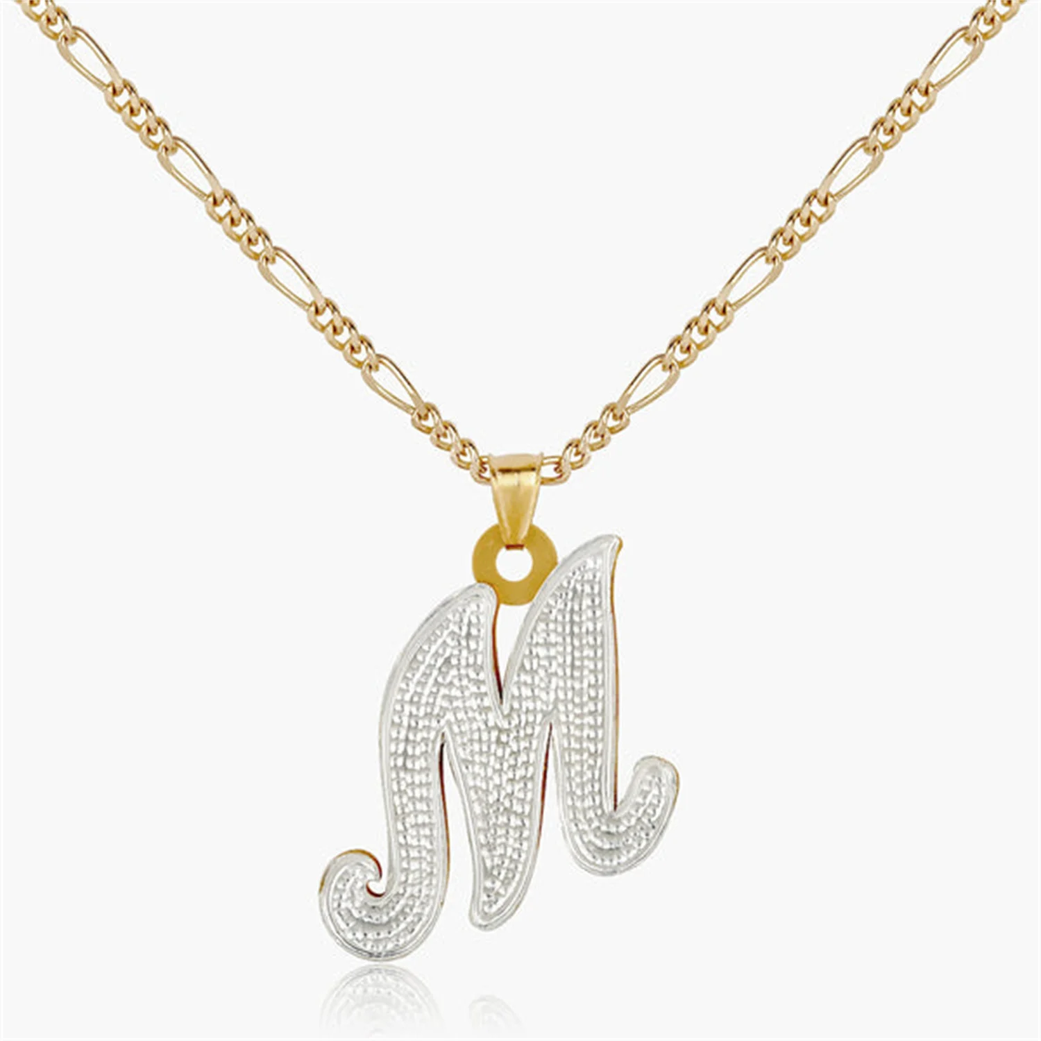 Double Plated Large Letter Necklace Personalized 18k Gold Plated Stainless Steel Jewelry Big Letter Necklace A-Z Gold Pendant