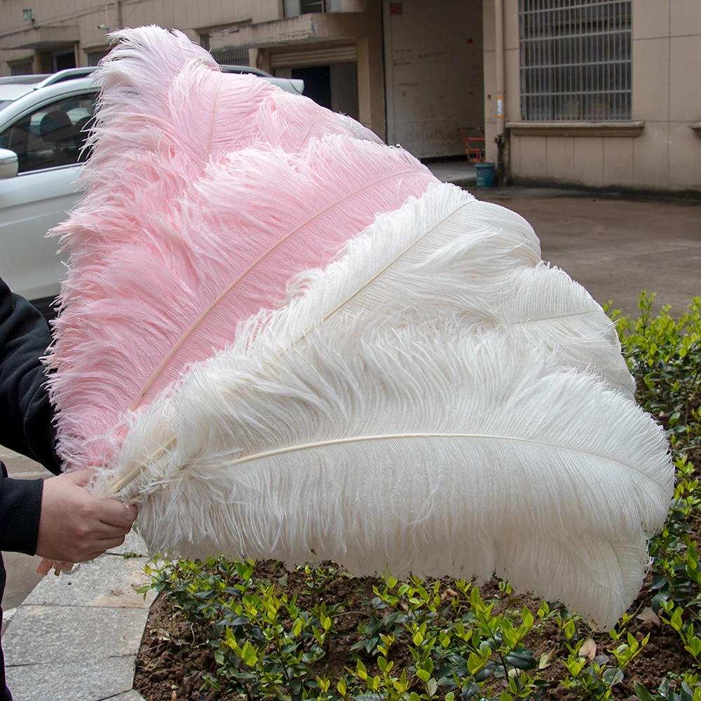 10 PCS/Lot White Ostrich Feathers 15-45CM Long Plumes for Crafts Wedding Party Carnival Table Centerpiece Decoration Accessories