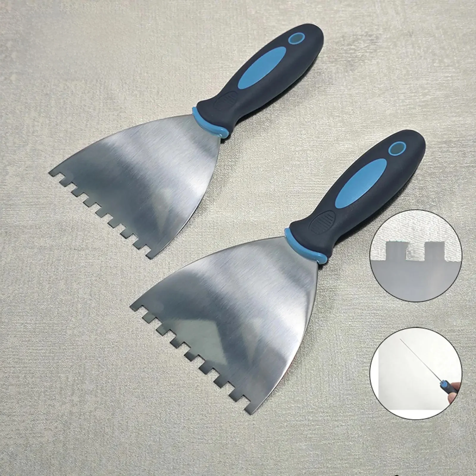 Truelle à encoches avec poignée pour décalcomanies, truelle à carreaux, outils à main de construction, mascirculation, travail d'installation de carreaux, papier peint