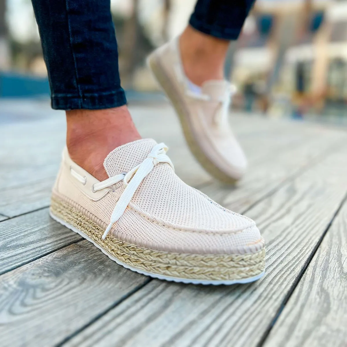 

CHEKICH Original Brand Beige 2024 Men's Shoes High sole Elastic band Knitted Fabric Casual, Espadrille Shoes CH311