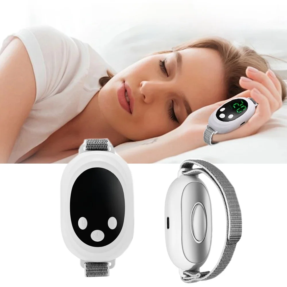 Nouveau dispositif d'aide au sommeil à microcourant EMS, Machine d'aide au sommeil, Instrument de sommeil pour l'insomnie, soulagement de l'anxiété, masseur d'impulsions de paume