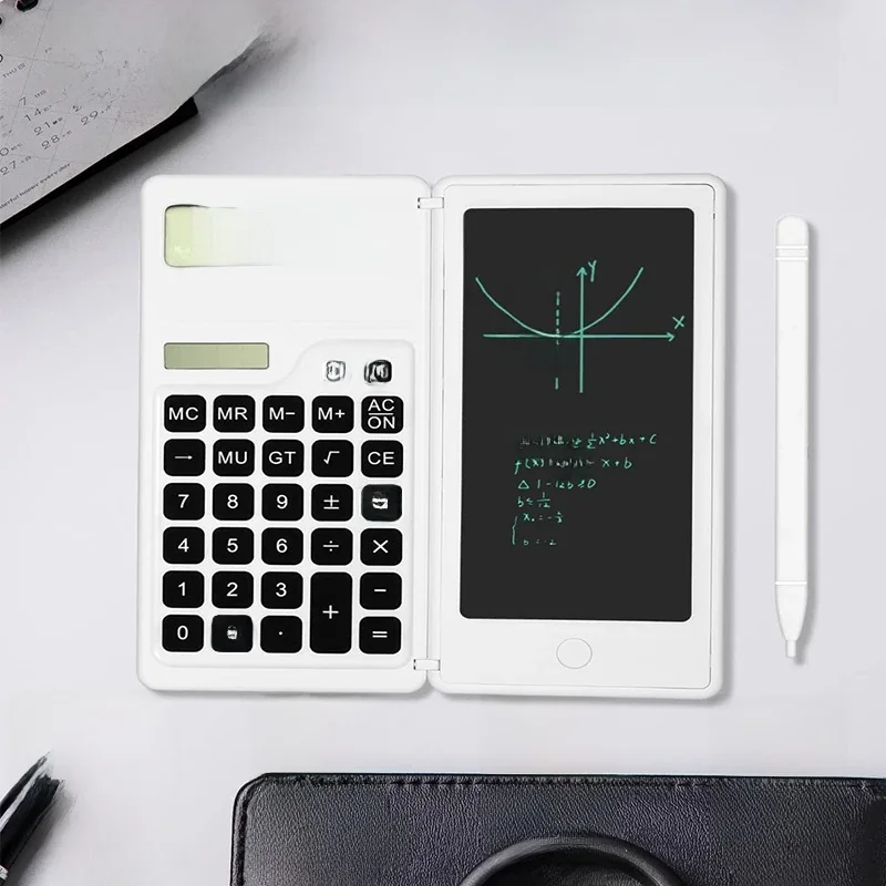 Children Calculator Draft Handwriting Notepad, University School Desktop Calculators Drawing Memo Pads, Dual Energy Power Supply