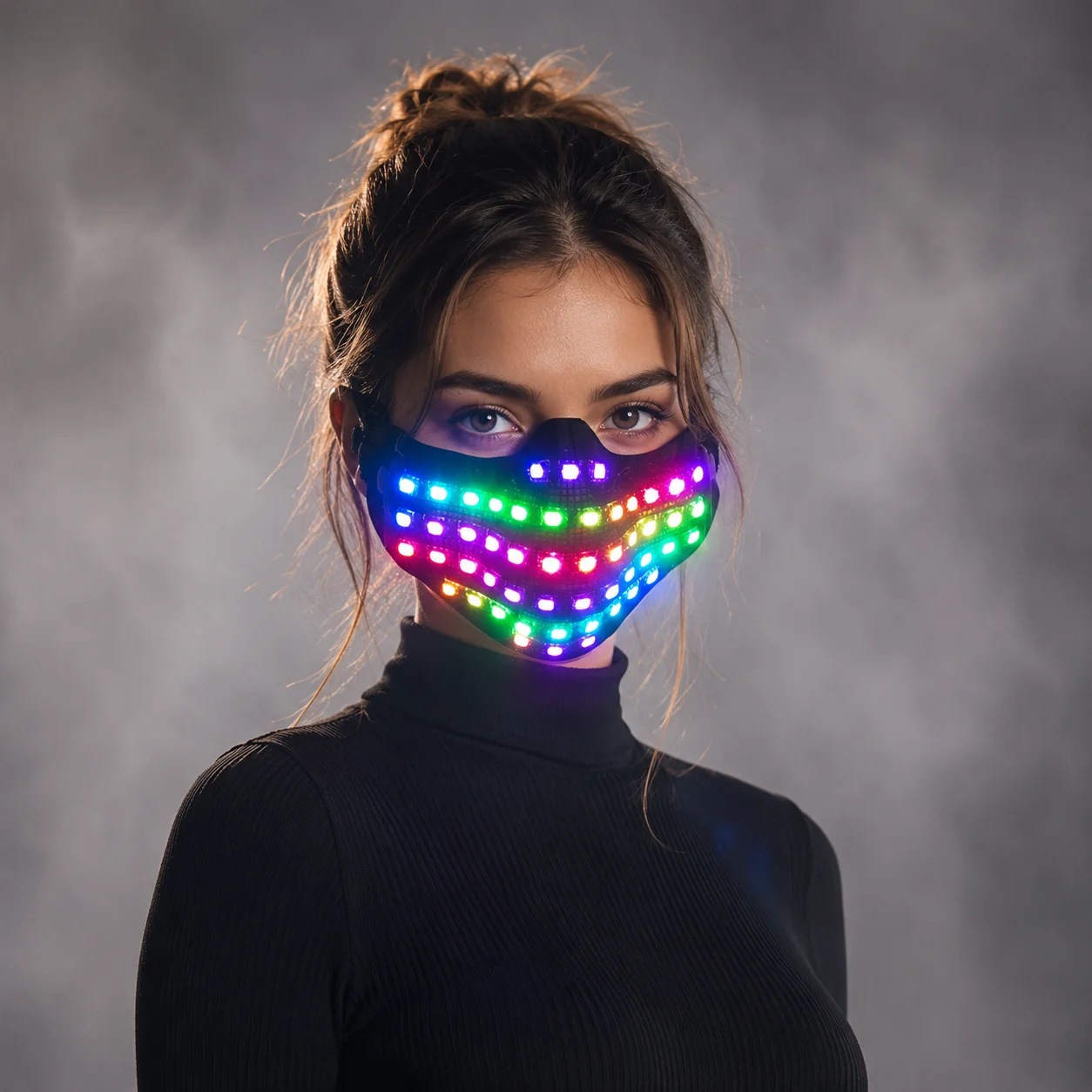 Full color remote control LED mask festival party DJ half face cool mask for birthday gift personalized performance costume