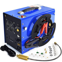 OWJHE 4500Psi 300Bar 350W Portable 12V PCP Air Compressor with Wire Spool Built-in 12V Transformer Auto-stop PCP Scuba Tank