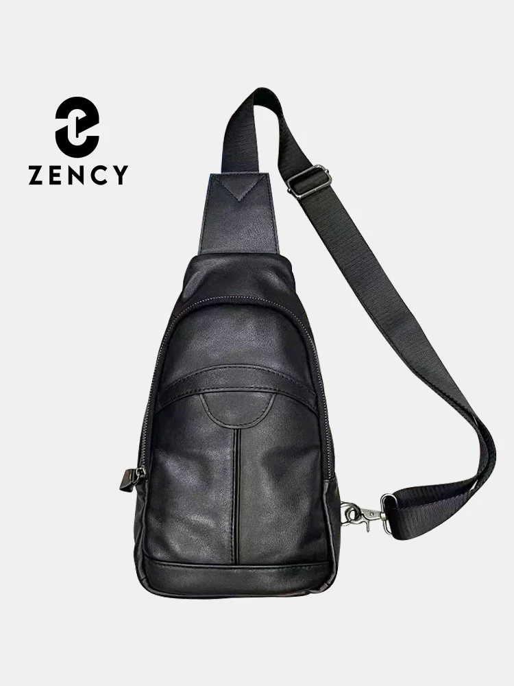 

Zency Unisex Chest Pack Fashion Banana Bag Outdoor Genuine Leather Fanny Pack Women Bum Bag Shoulder Bag Sling Crossbody