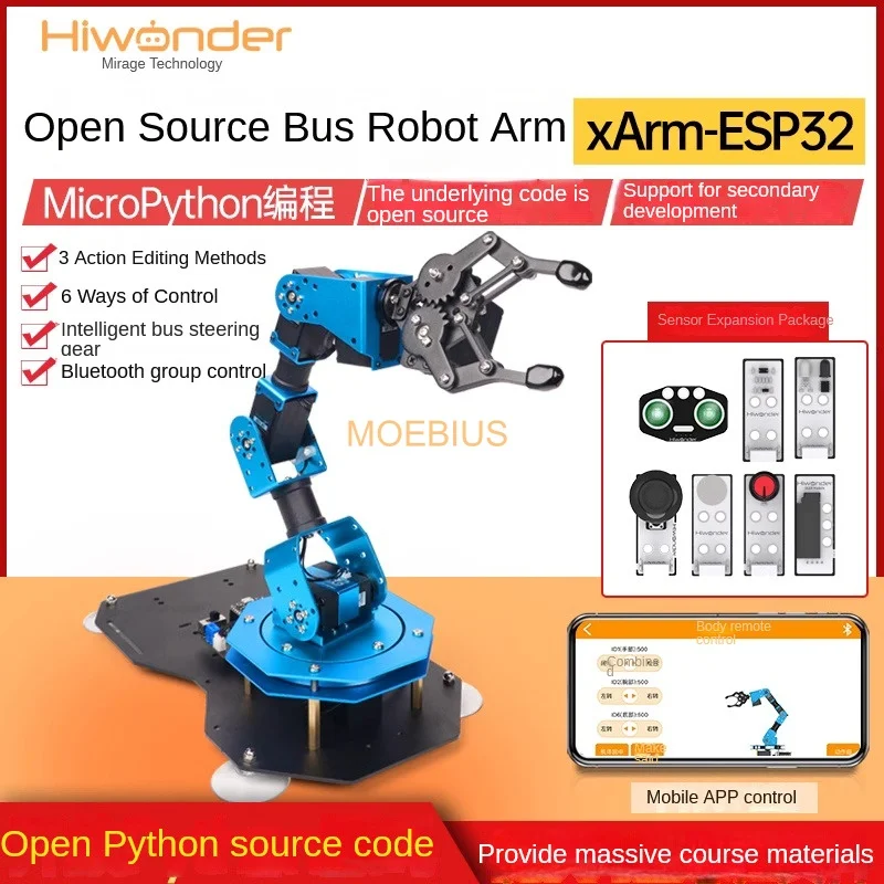 Hiwonder xArm ESP32 Bus Servo Robotic Arm Powered by Open-source ESP32 Python Programmable Robot