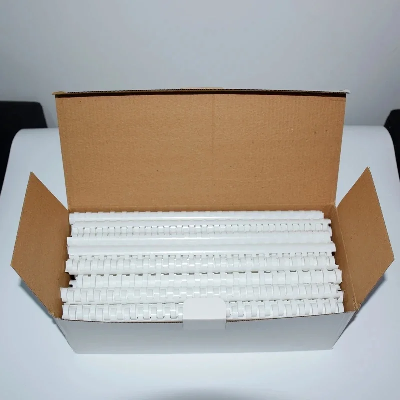 ReadStar – Lot de 50/100 anneaux de reliure en PVC blanc, 21 boucles, 6-51 mm, pour reliure A4, peignes en plastique pour documents