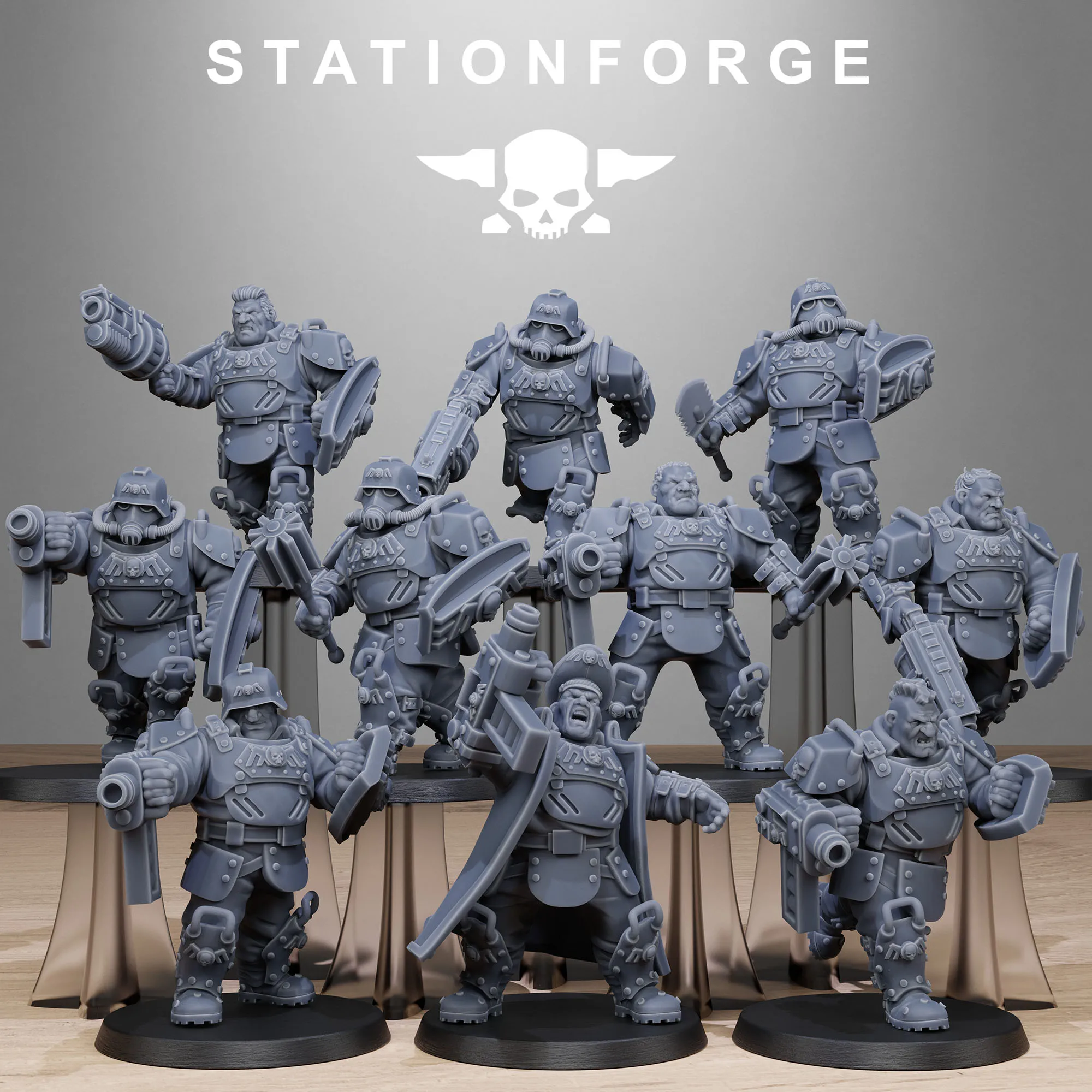 

GrimGuard Armored Mutants-Tough resin High detail Miniature-Tabletop Wargame Accessories-Unpainted gray model