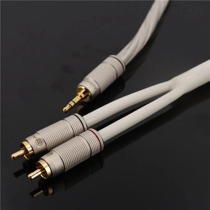 Kabel AUDIOMECA 3.5 AUX do 2 RCA Posrebrzany przewodnikowy kabel audio — zdjęcie produktu 7