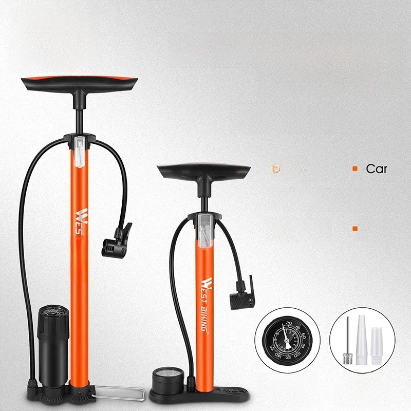 AliExpress West Biking WEST BIKING Bike 120/160PSI Floor Pump High Pressure Cycling Pump Air Inflator Schrader Presta Valve Road MTB Bicycle Tire Pump