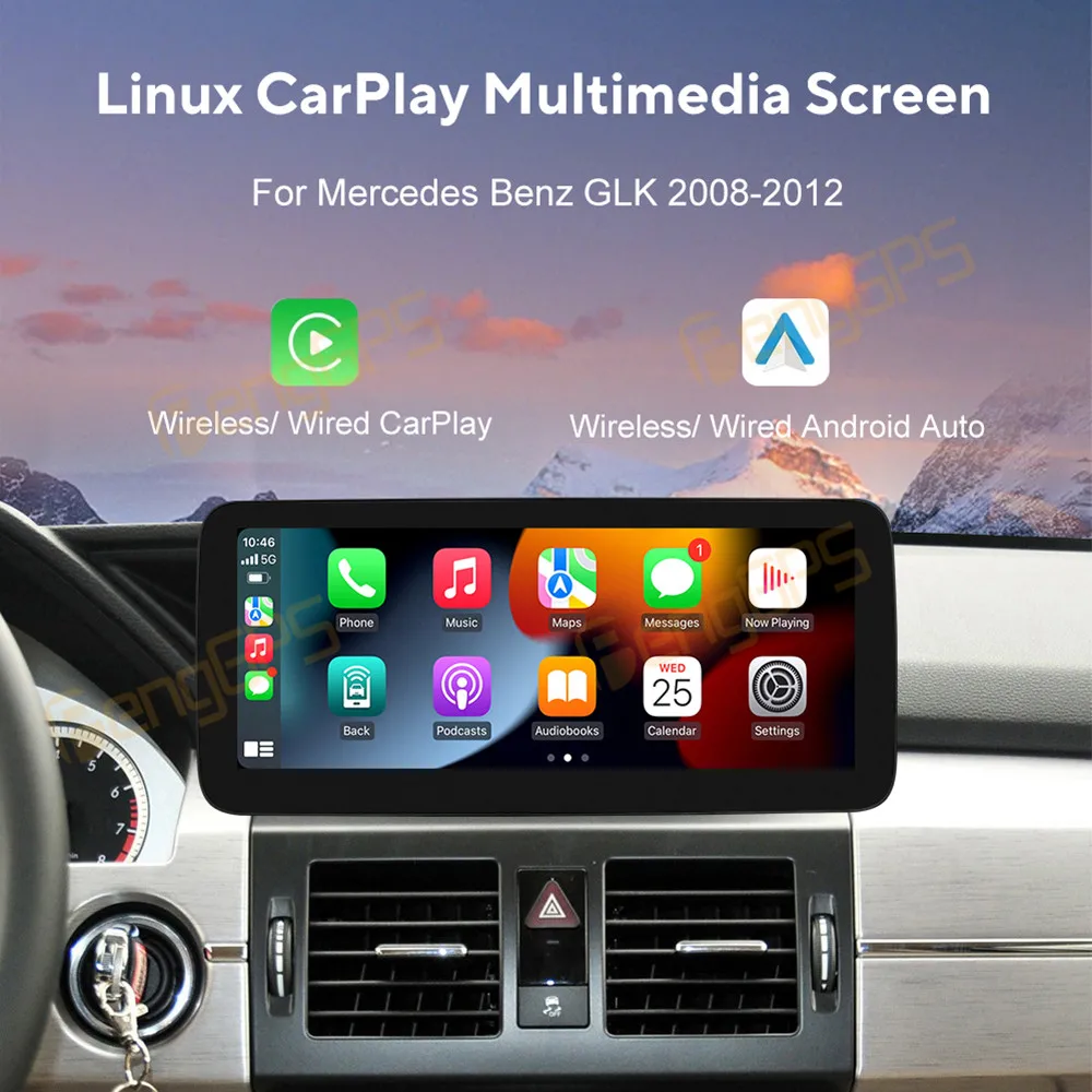 Беспроводная Carplay Android Авто Linux система для Mercedes Benz GLK-X204 2008-2015 автомобильное радио HiCar FM DSP WIFi GPS задняя камера