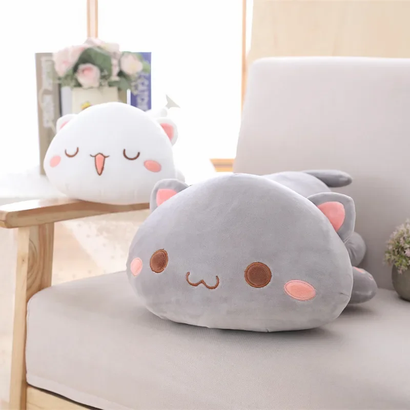 1szt 35/50/65cm Kawaii Leżący kot Pluszowe zabawki Wypchana urocza lalka kot Urocza poduszka dla zwierząt Miękka poduszka z kreskówek Prezent świąteczny dla dzieci — zdjęcie 2