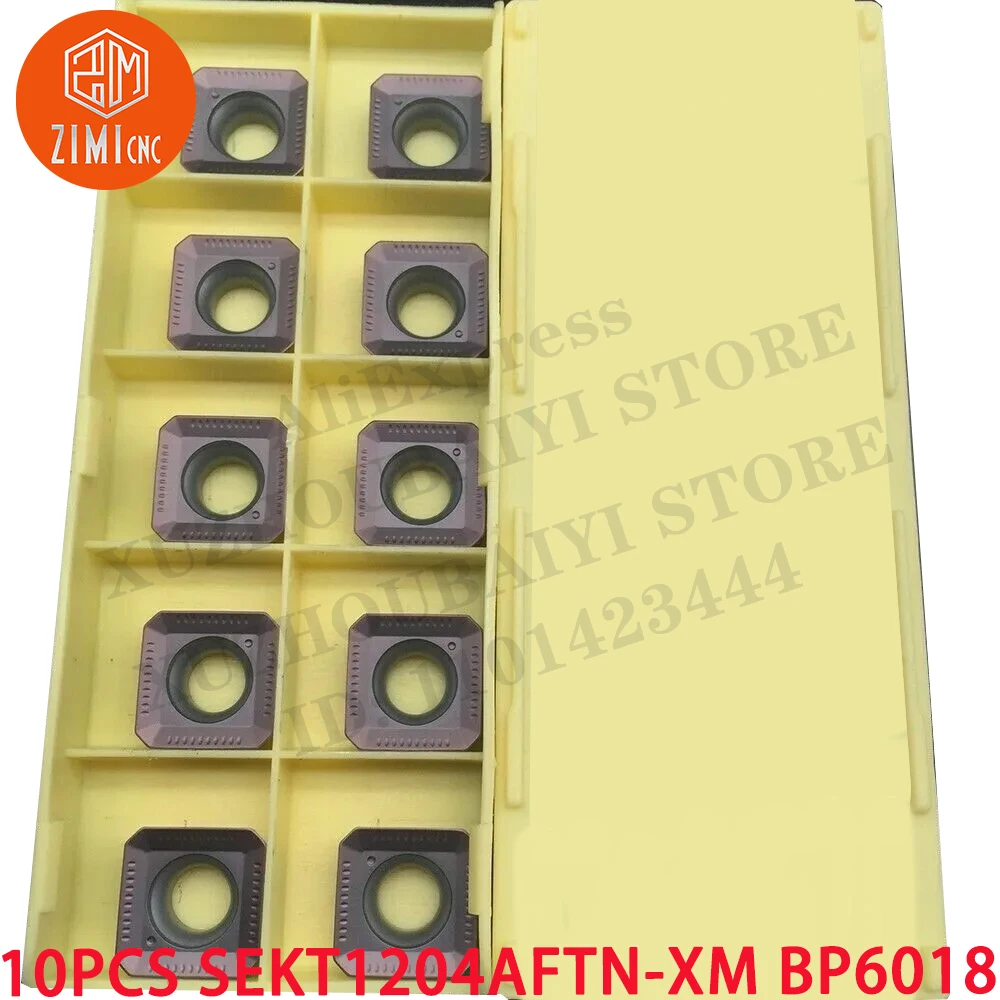 

10PCS SEKT1204AFTN-XM BP6018 SEKT1204AFTN Milling inserts Carbide inserts SEKT1204 CNC tool metal lathe mechanical cutting tools
