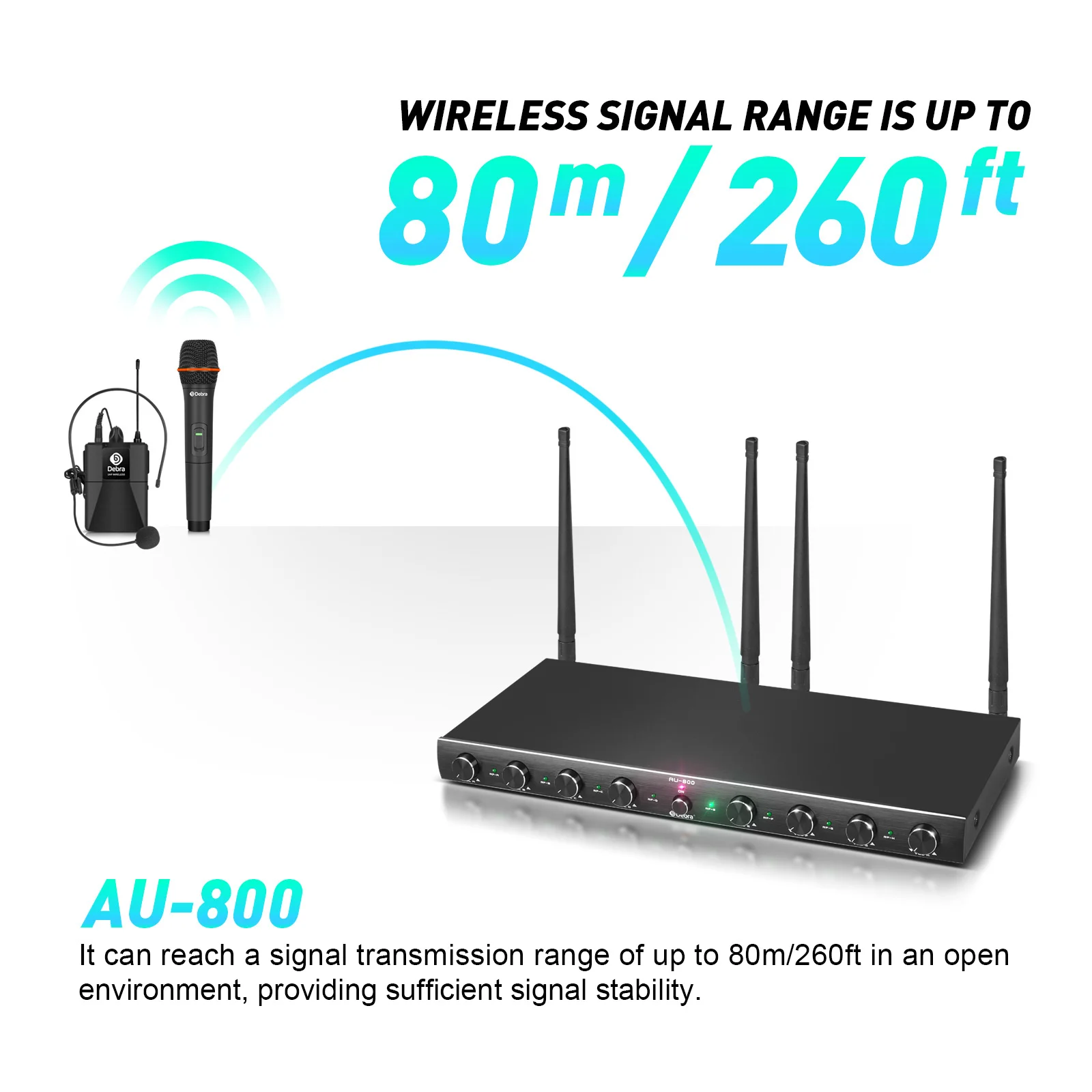 ميكروفون ديبرا ذو 8 قنوات UHF نظام ميكروفون لاسلكي محمول باليد ونوع لافالير 520 -546 ميجا هرتز لأداء المسرح كاريوكي