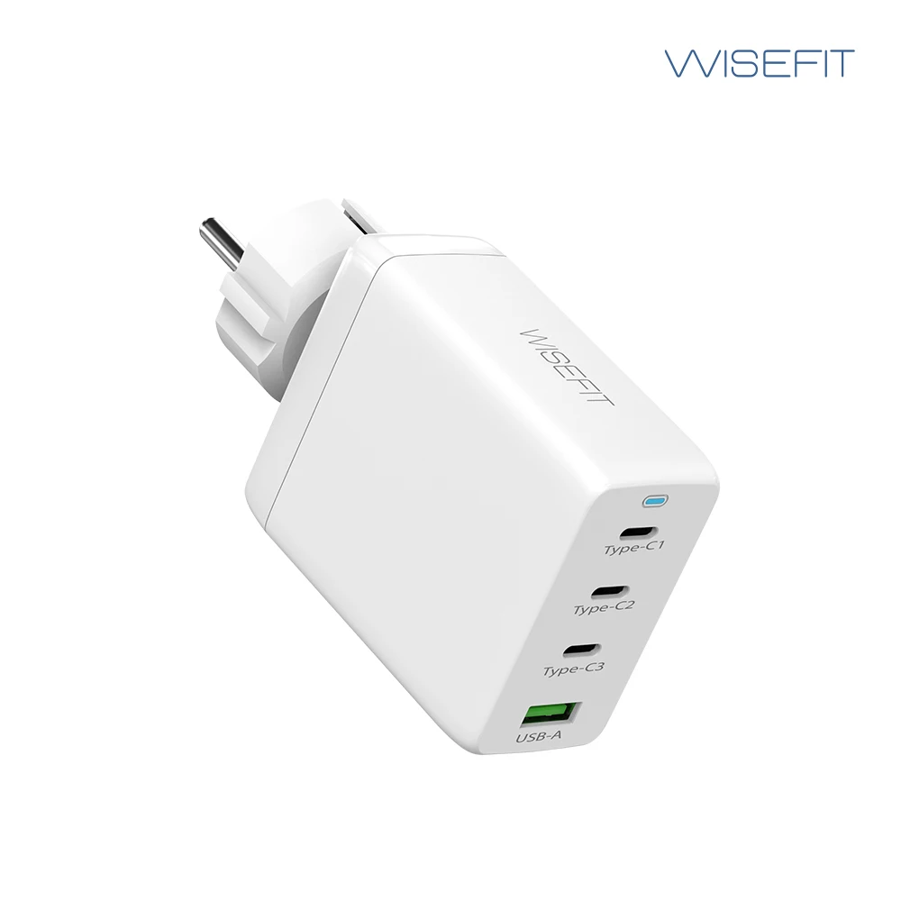 Wise Fit 100W ground fast charger Korean plug USB PD C type PPS GaN 4 Port Galaxy Iphone Laptop Charging multi Samsung super fast charging support available