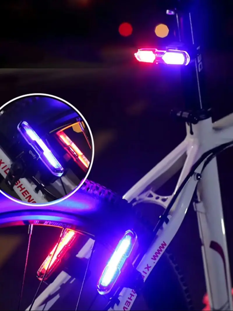 AliExpress MPPMCK Cycling Safety Rear Light: Waterproof USB Rechargeable LED Taillight (Red/Blue/White Flash Modes) – For Bicycles & Mountain Bike