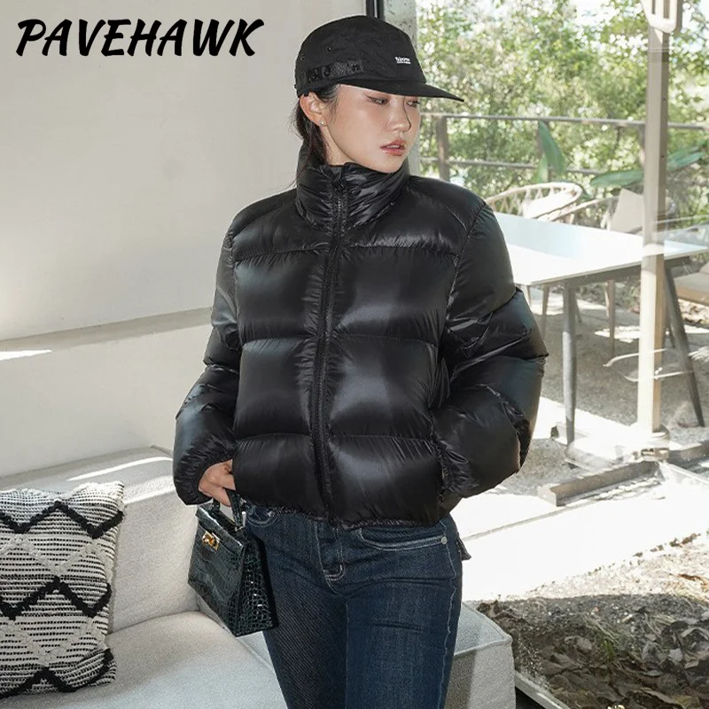 Women Autumn Winter Short Parkas Zipper Pockets Thick Warm Casual Down Jacket Streetwear Slim Fit Windproof Female Outerwear