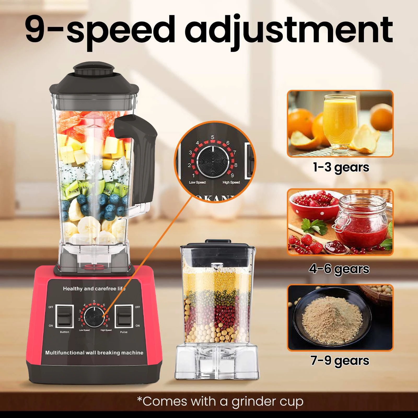 5000W Stationary Blender Heavy Heavy dity Commercial Ice Smoothies Appliances for shopping Professional High Power Food Processor