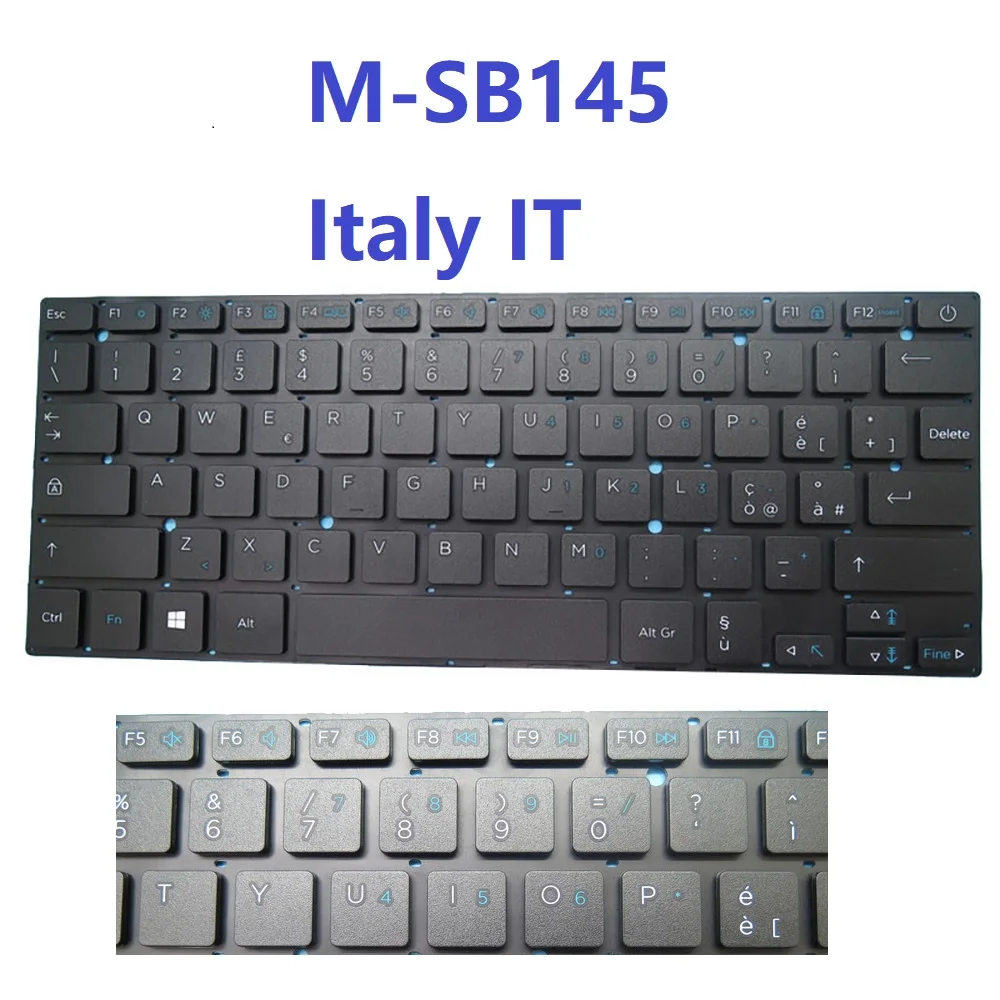 New Laptop Italy IT Replacement Frameless Keyboard For Mediacom For SmartBook 145 M-SB145 Black