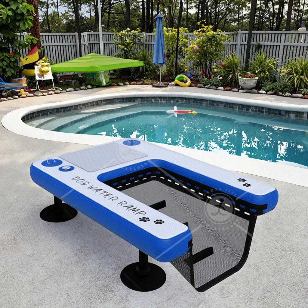 Blue 120/150cm Non-Slip EVA Inflatable Floating Ladder Pool Ramp Large Dog Boat Ramp Floating Dock Water Ramp Ladder for Pool