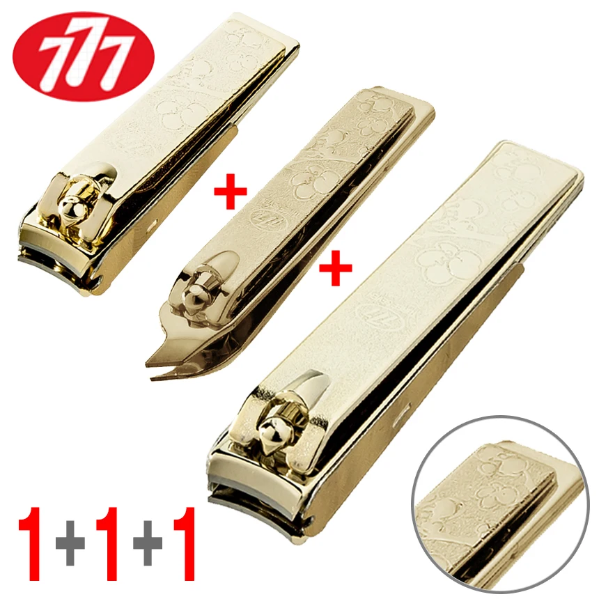 [1 1 1] Three Seven 777 Nail Cow 3 Set (N-621YSG. CT-121YG. N-221YSG) claw Cuticle Nail Cow Nail Clipper Nail Claw Cow Set