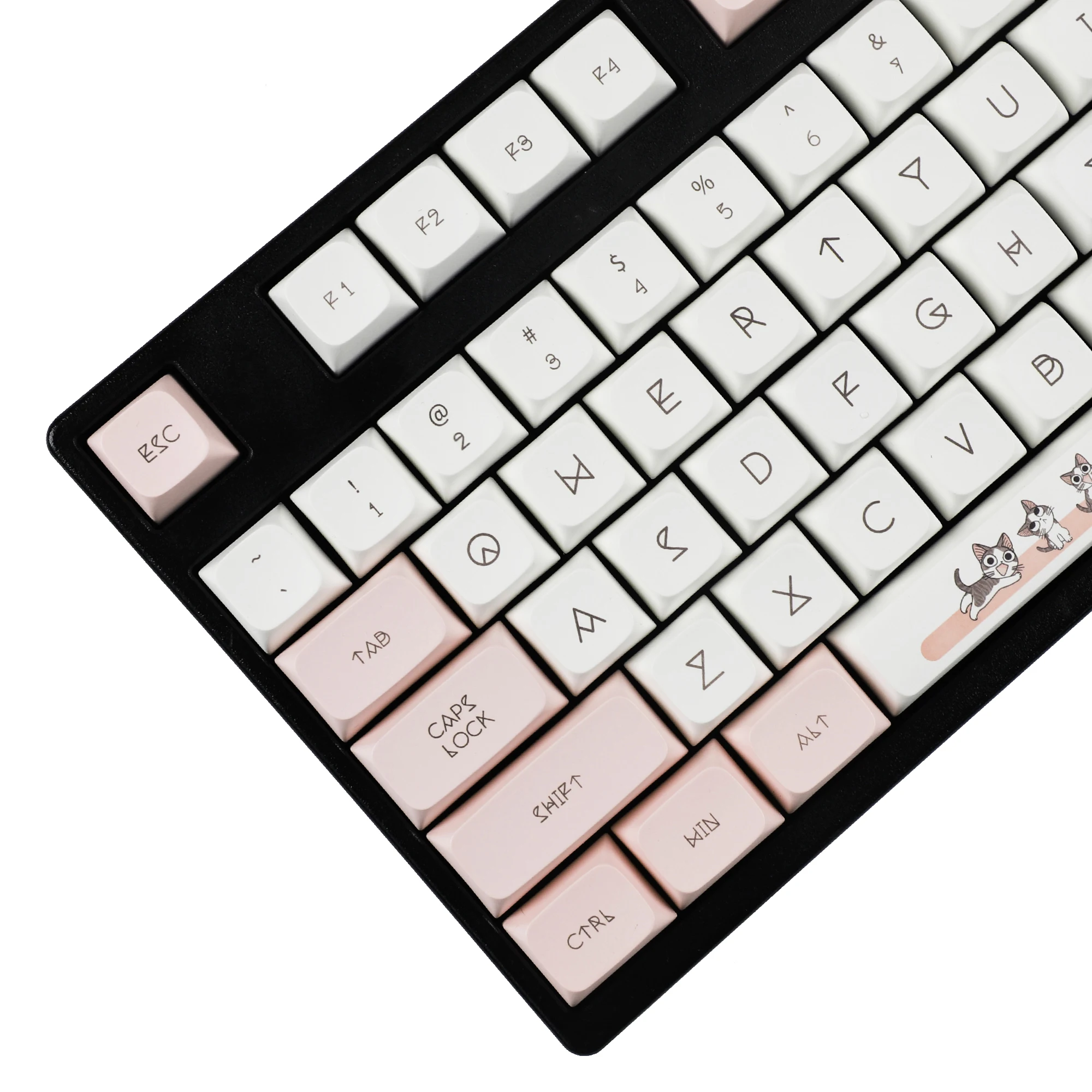 

138 Chis Cat Five Sides Dye Sub ZDA PBT Keycap ANSI ISO Similar to XDA For MX Keyboard 104 87 61 Melody 96 KBD75 ID80 GK64 68